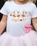 Dancing Ballerina Skeletons Shirt | Girly Halloween T-Shirt | Cute Kids Skeleton Tee | Spooky Season Toddler & Youth Fall Shirt