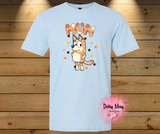 Bluey Mum Shirt, Cartoon Dog Mom Tee, Chilli Heeler Inspired Shirt, Cute Toddler Mom Gift, Unisex Softstyle Graphic Tee