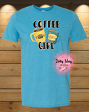 Coffee Girl T-Shirt | Retro Coffee Cups Graphic Tee | Nostalgic 90s TV Show Shirt | Stars Hollow Fan Gift | Aesthetic Fall Unisex Apparel