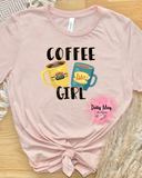 Coffee Girl T-Shirt | Retro Coffee Cups Graphic Tee | Nostalgic 90s TV Show Shirt | Stars Hollow Fan Gift | Aesthetic Fall Unisex Apparel