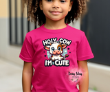 Funny Cow Kids Shirt | Holy Cow I’m Cute Shirt | Cute Farm Animal Toddler Tee | Funny Kids Graphic Tee | Cow Lover Shirt
