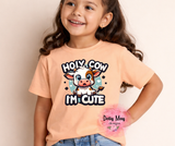 Funny Cow Kids Shirt | Holy Cow I’m Cute Shirt | Cute Farm Animal Toddler Tee | Funny Kids Graphic Tee | Cow Lover Shirt