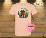 Pray Till The Cows Come Home Shirt | Christian Highland Cow Graphic Tee | Country Faith Unisex T-Shirt