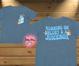 Running on Bluey Toddler T-Shirt, Chicken Nugs Graphic Tee, Cute Blue Dog Kids Shirt, Unisex Toddler Shirt