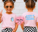 Running on Bluey Toddler T-Shirt, Chicken Nugs Graphic Tee, Cute Blue Dog Kids Shirt, Unisex Toddler Shirt
