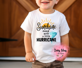 Sunshine Mixed With a Little Hurricane Toddler Shirt | Custom Kids Graphic Tee | Sassy Toddler T-Shirt | Soft Unisex Youth Shirt